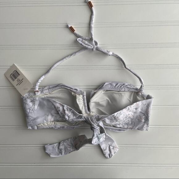 REVOLVE Eberjey M Grey Floral Spring Blossom Amala Strapless Bandeau Bikini Top - Picture 5 of 8